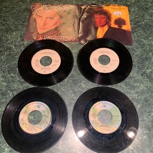 Lot of 4 Rod Stewart 45 RPM vinyl records